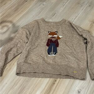 GIGI PIP Tan Sweater with Fox Design